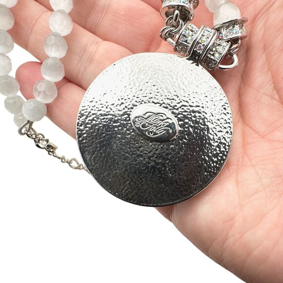 Kirks Folly Womens Necklace Crystal Magnetic Blue Dream Angel Enhancer Silver - Picture 4 of 4